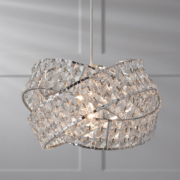 Silver Jewelled Twisted Clear Pendant Light - thumbnail 4