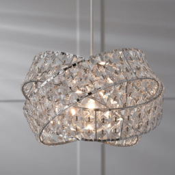 Silver Jewelled Twisted Clear Pendant Light - thumbnail 2