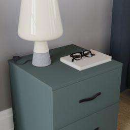 Vida Designs Riano Jasper Green 2 Drawer Bedside Table - thumbnail 4