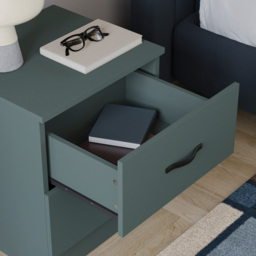 Vida Designs Riano Jasper Green 2 Drawer Bedside Table - thumbnail 3