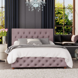 Laurence Llewelyn-Bowen Luna King Size Blush Plush Velvet Ottoman Bed