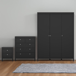 Florence Madrid Matt Black 3 Piece Bedroom Furniture Set