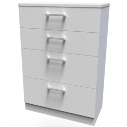 Crowndale Devon 4 Drawer Grey Matt Deep Chest of Drawers - thumbnail 2