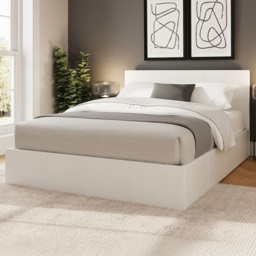 GFW White Small Double Side Lift Ottoman Bed