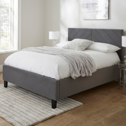 GFW Thea King Size Grey Velvet End Lift Ottoman Bed