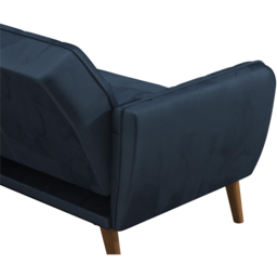 Novogratz Tallulah 3 Seater Blue Velvet Memory Foam Futon - thumbnail 4