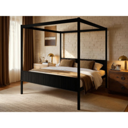 Flair Maddy Black Super King Size 4 Poster Bed - thumbnail 4