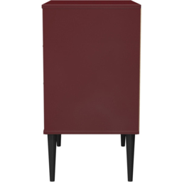 Crowndale Hong Kong 3 Drawer Matt Red and Black Midi Chest of Drawers Ready Assembled - thumbnail 4
