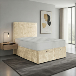 DS Living Muse Cream Double Plush Velvet Divan Bed - thumbnail 4