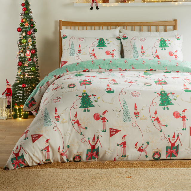Duvet Day Elfie Printed King Size Soft Touch Reversible Duvet Set - image 1