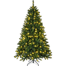 Green Hatherleigh Fir Pre-Lit Warm White LED Artificial Christmas Tree 6ft - thumbnail 3