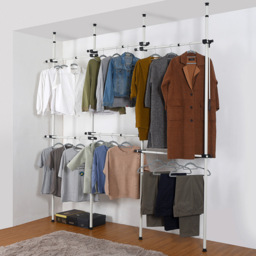 House of Home Telescopic 2-Tier Triple Clothes Rail - thumbnail 2