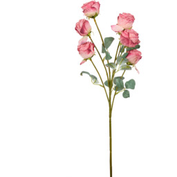 Pink Faux Dried Rose Artificial Flower - thumbnail 1