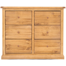 Cabinet Bits Lucca 6 Drawer Antique Chest of Drawers with Wooden Knob - thumbnail 3