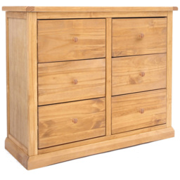 Cabinet Bits Lucca 6 Drawer Antique Chest of Drawers with Wooden Knob - thumbnail 2
