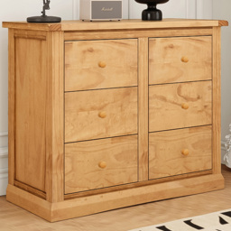 Cabinet Bits Lucca 6 Drawer Antique Chest of Drawers with Wooden Knob - thumbnail 1