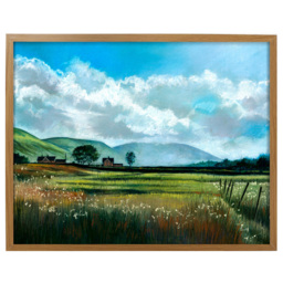 Laura Ashley Countryside Scene Wooden Frame Wall Art 40 x 50cm