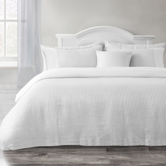 Velosso Waffle Double White Duvet and Pillowcase Set