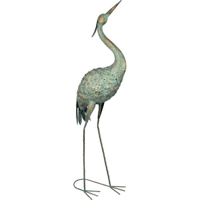 St Helens Gold Metal Heron Garden Ornament - image 1