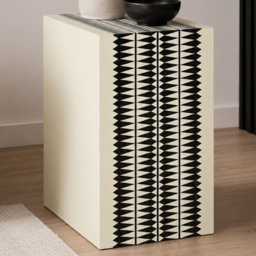 Premier Housewares Issey Black and White Resin Side Table
