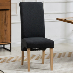 Artemis Home Rimini Set of 2 Black Fabric Dining Chair