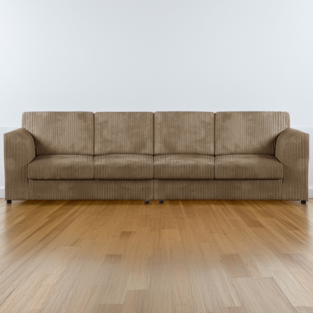 Luxor 4 Seater Coffee Jumbo Cord Long Sofa with Full Back - image 1