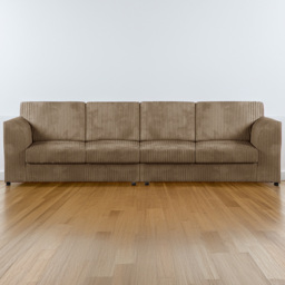 Luxor 4 Seater Coffee Jumbo Cord Long Sofa with Full Back
