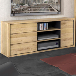 Florence Shetland Single Door 3 Drawer 3 Shelf TV Unit