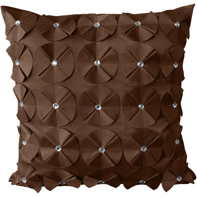 Intimates Vogue Chocolate Diamante Filled Cushion 56 x 56cm 2 Pack - image 1