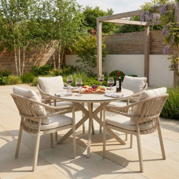 Hampton Dining Table and Chair Set Neutral - thumbnail 3
