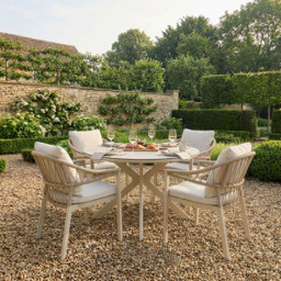 Hampton Dining Table and Chair Set Neutral - thumbnail 4