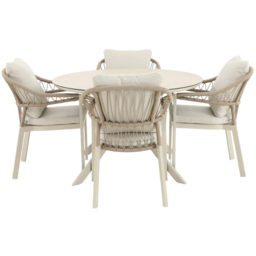 Hampton Dining Table and Chair Set Neutral - thumbnail 2