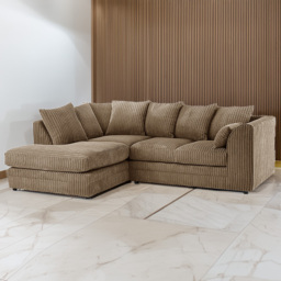 Portland Luxor 4 Seater Coffee Jumbo Cord Left Hand L Shape Corner Sofa