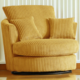 Luxor Mustard Jumbo Cord Fabric Swivel Chair