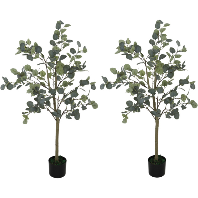 Portland Set of 2 Silk Eucalyptus Artificial Faux Plant 120cm - image 1