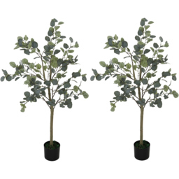 Portland Set of 2 Silk Eucalyptus Artificial Faux Plant 120cm - thumbnail 1