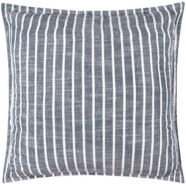 Yard Hessle Stripe Blue Cotton Cushion 45 x 45cm - image 1