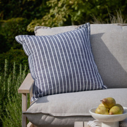 Yard Hessle Stripe Blue Cotton Cushion 45 x 45cm - thumbnail 2