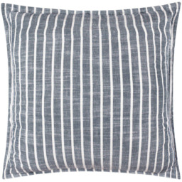 Yard Hessle Stripe Blue Cotton Cushion 45 x 45cm - thumbnail 1