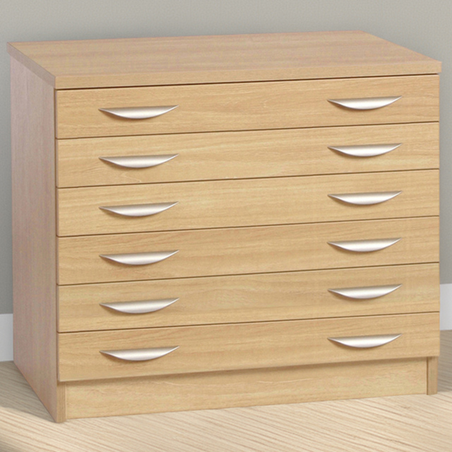 R White Cabinets Brown 6 Drawer Chest of Drawers - image 1