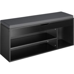 tectake Natalya 4 Compartment Black Shoe Bench - thumbnail 2