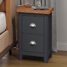 Core Products Dunkeld 2 Drawer Midnight Blue Petite Bedside Table - thumbnail 1