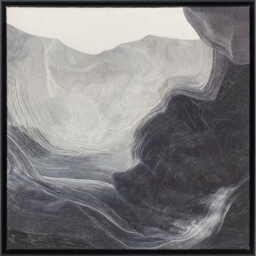 Abstract Black Monochrome Framed Art 80 x 80cm