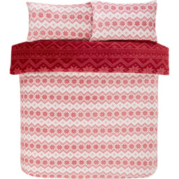 Smart Living Red King Size Fairisle Fleece Duvet Set - thumbnail 4