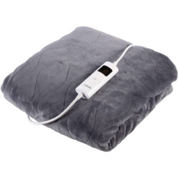 Carmen Fleece Grey Electric Heated Throw Over Blanket 160 x 130cm