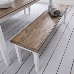 Noa and Nani Canterbury White and Dark Pine Dining Bench 127cm - thumbnail 3