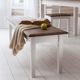 Noa and Nani Canterbury White and Dark Pine Dining Bench 127cm - thumbnail 4