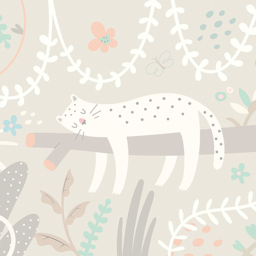Origin Murals Sleeping Jungle Leopard Grey Wall Mural - thumbnail 2