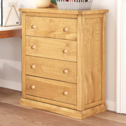 Cabinet Bits Lucca 4 Drawer Chest of Drawers with Wooden Knob - thumbnail 1