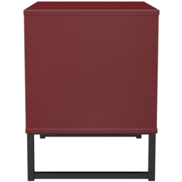 Crowndale Hong Kong 2 Drawer Red Matt Side Table Ready Assembled - thumbnail 4